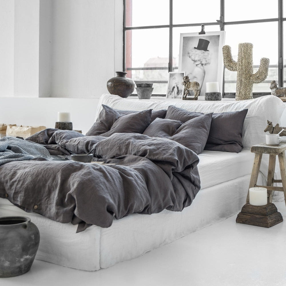 Magic Linen, Housse couette en lin - Charcoal gray