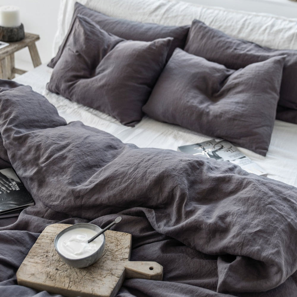 Magic Linen, Housse couette en lin - Charcoal gray