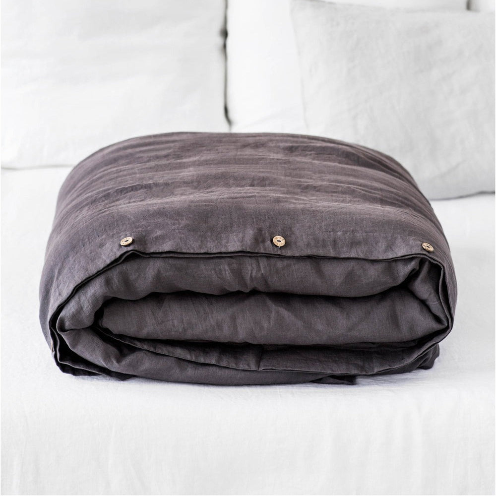 Magic Linen, Housse couette en lin - Charcoal gray