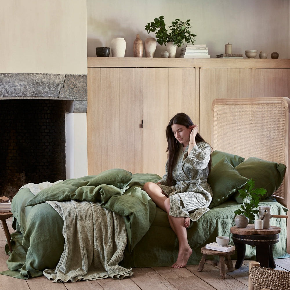 Magic Linen, Housse couette en lin - Forest Green