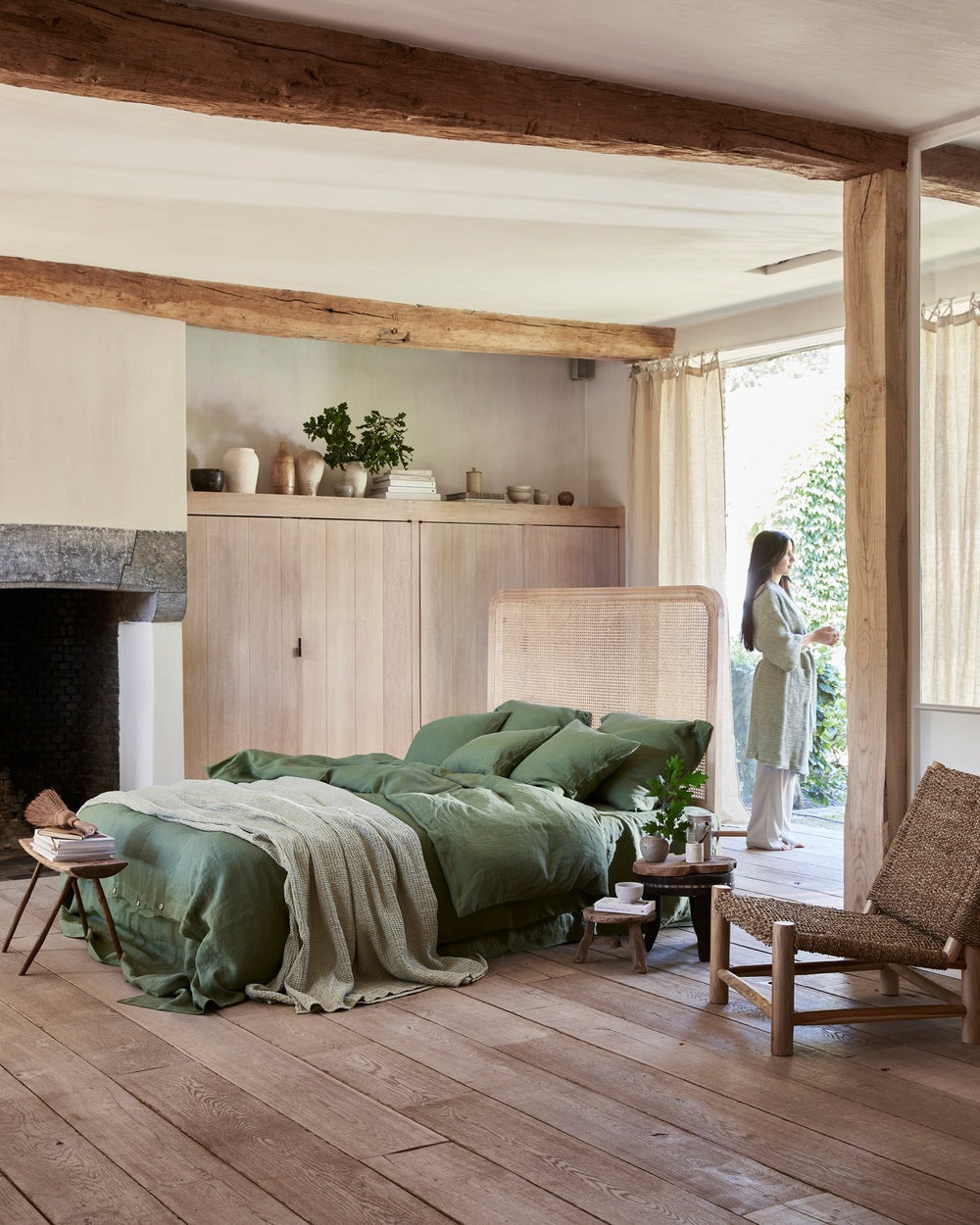 Magic Linen, Housse couette en lin - Forest Green