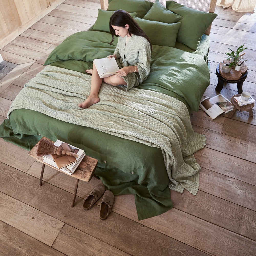 Magic Linen, Housse couette en lin - Forest Green