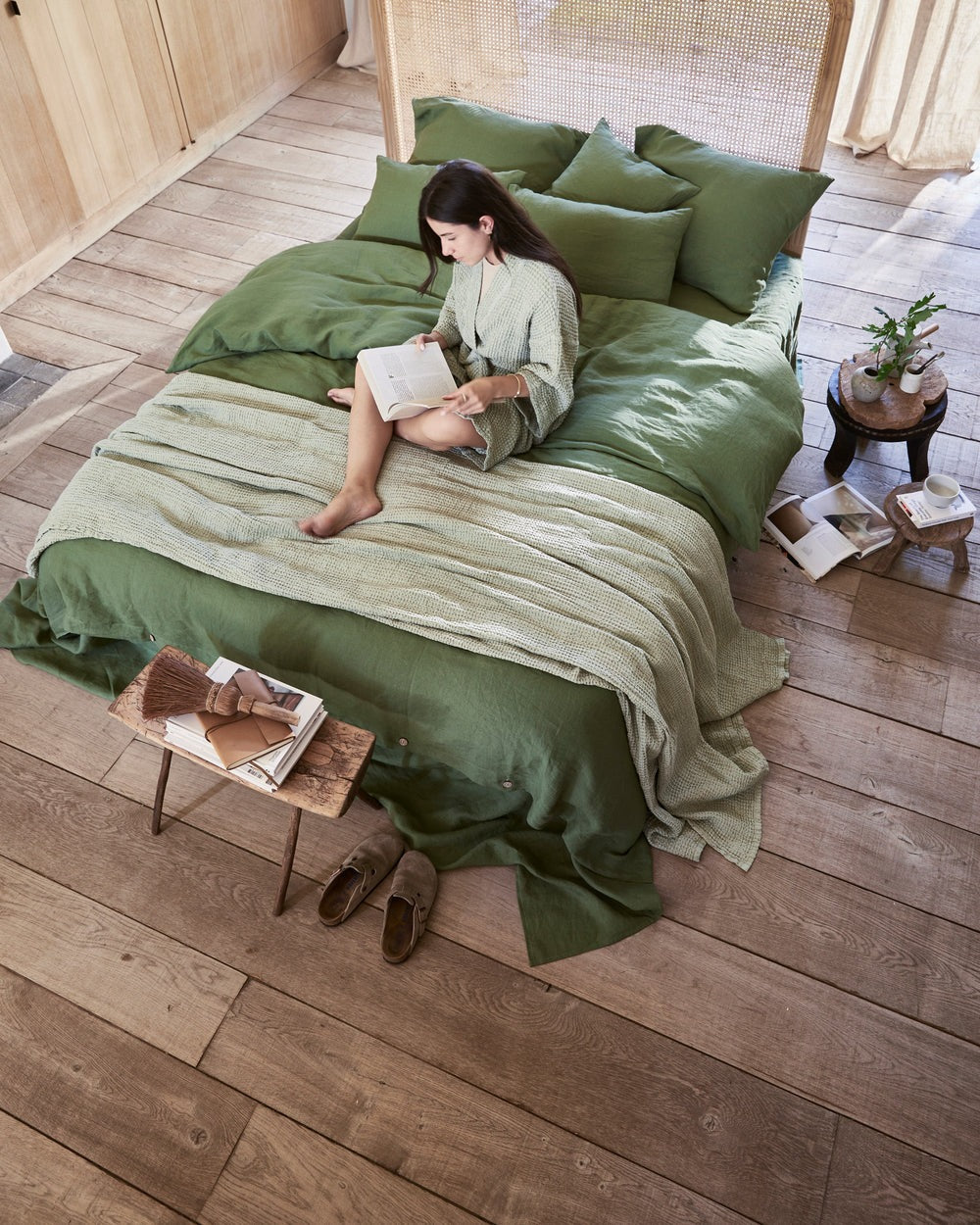 Magic Linen, Housse couette en lin - Forest Green