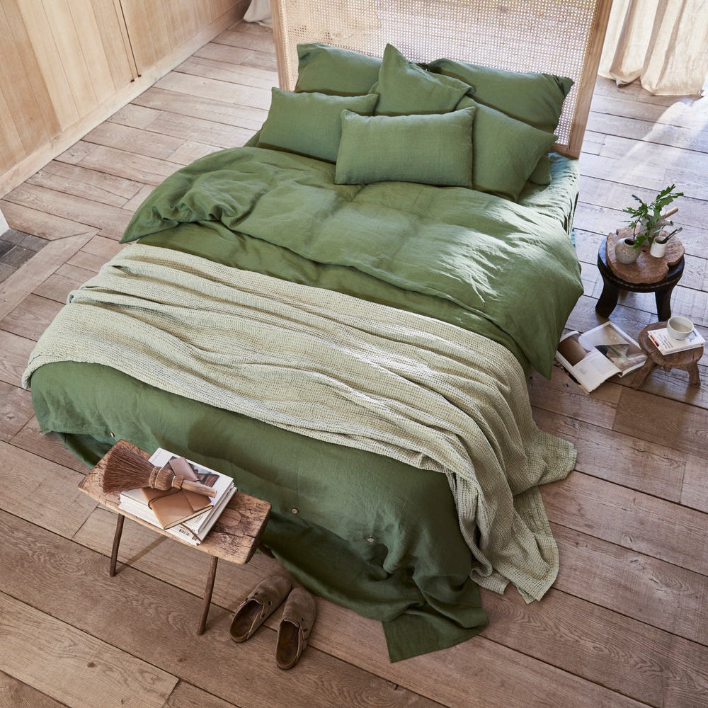 Magic Linen, Housse couette en lin - Forest Green