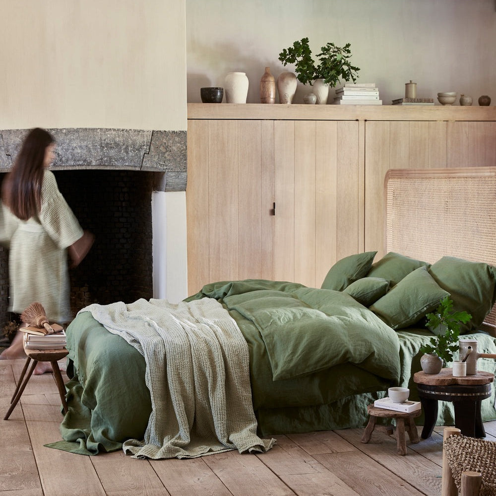 Magic Linen, Housse couette en lin - Forest Green