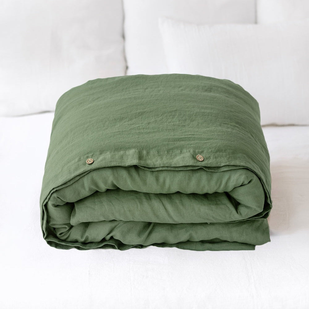 Magic Linen, Housse couette en lin - Forest Green