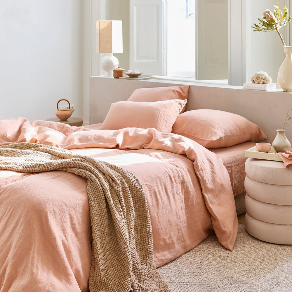 Magic Linen, Housse couette en lin - Pêche