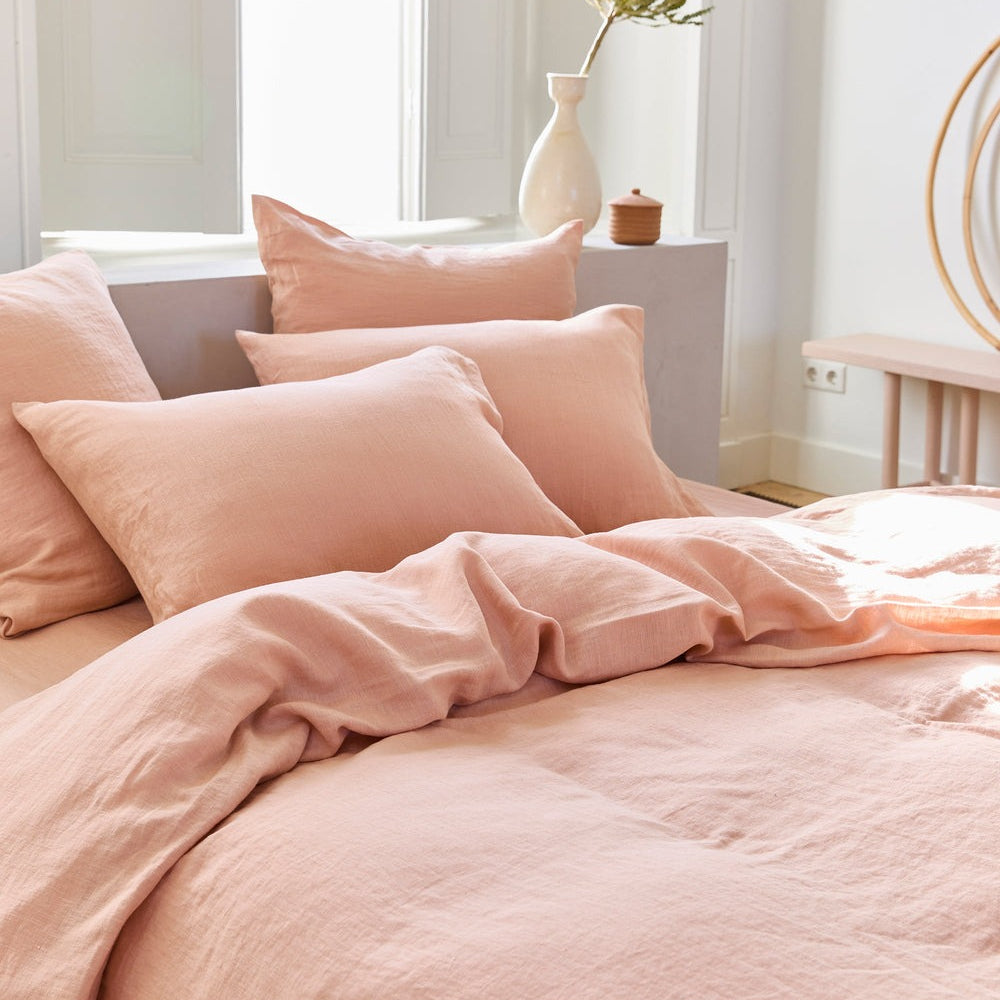 Magic Linen, Housse couette en lin - Pêche