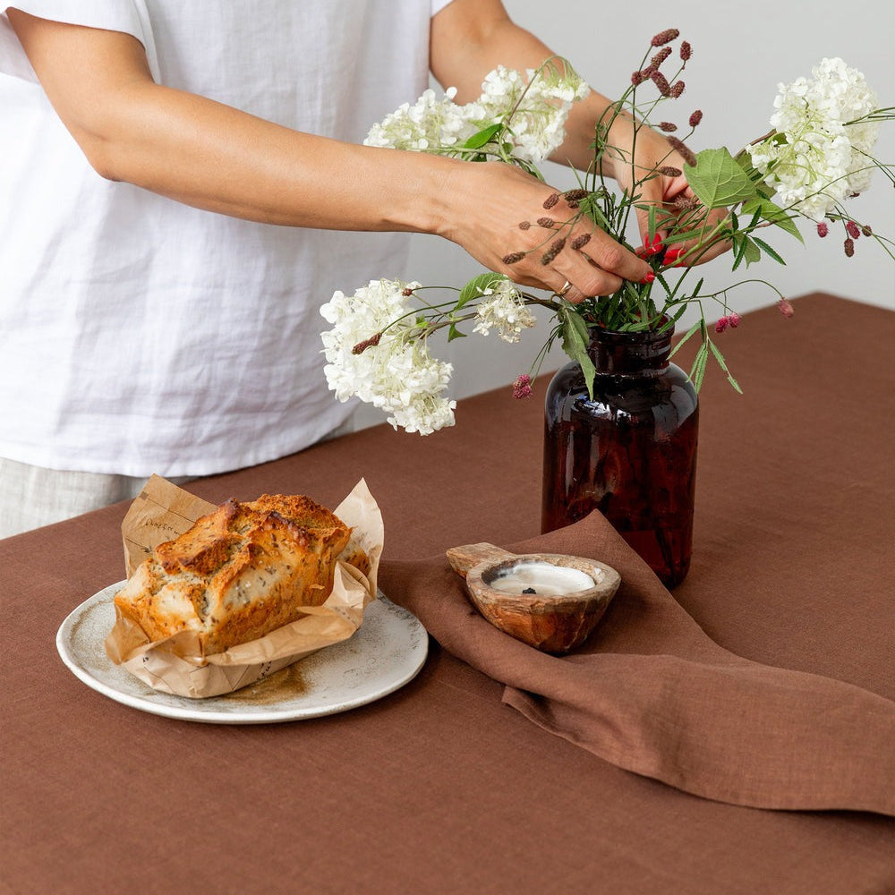 Magic Linen, Nappe en lin 150x250 - Chocolate Brown