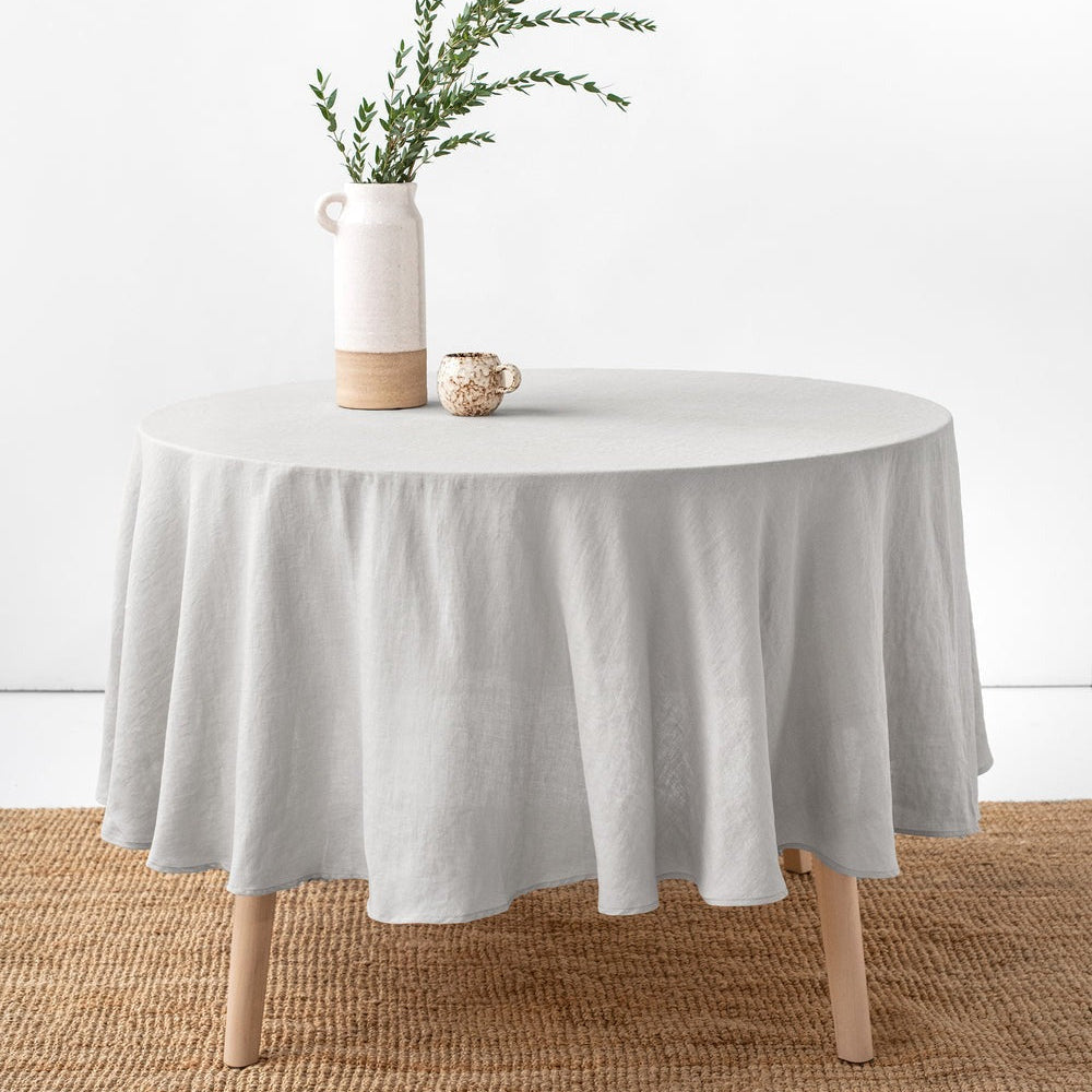 Magic Linen, Nappe ronde en lin - Light Gray
