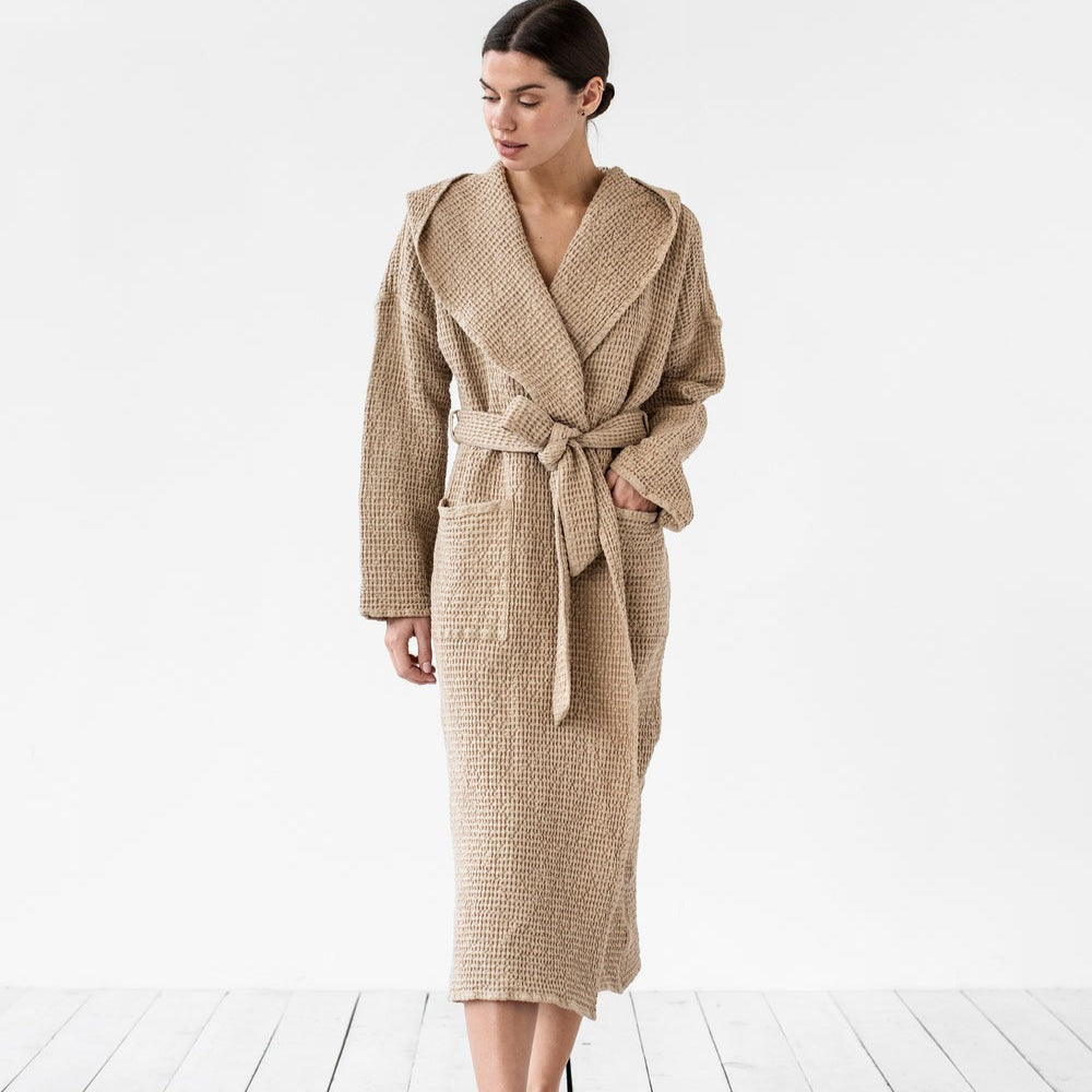 Magic Linen, Peignoir en lin gaufré pour femmes