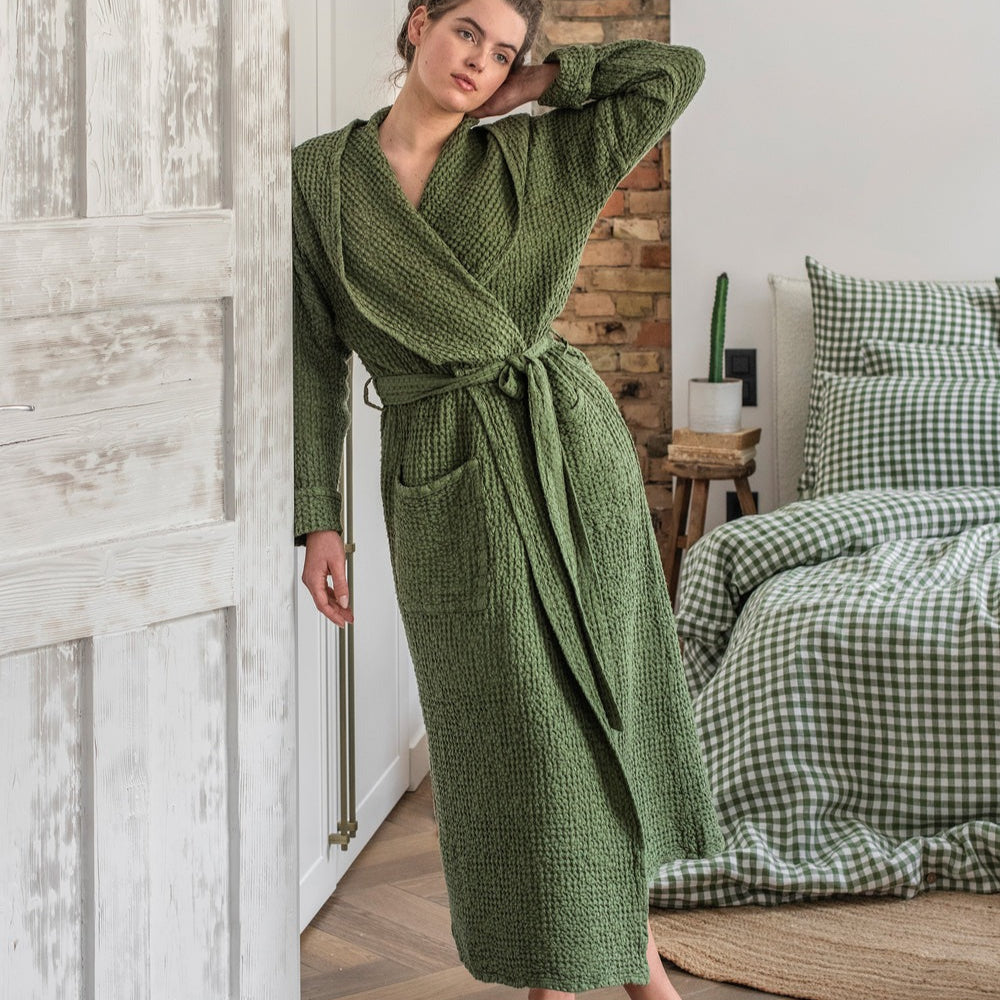 Magic Linen, Peignoir en lin gaufré pour femmes