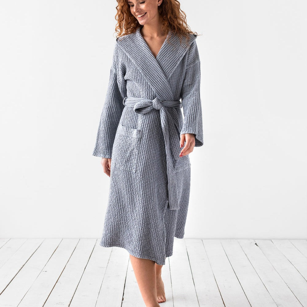 Magic Linen, Peignoir en lin gaufré pour femmes
