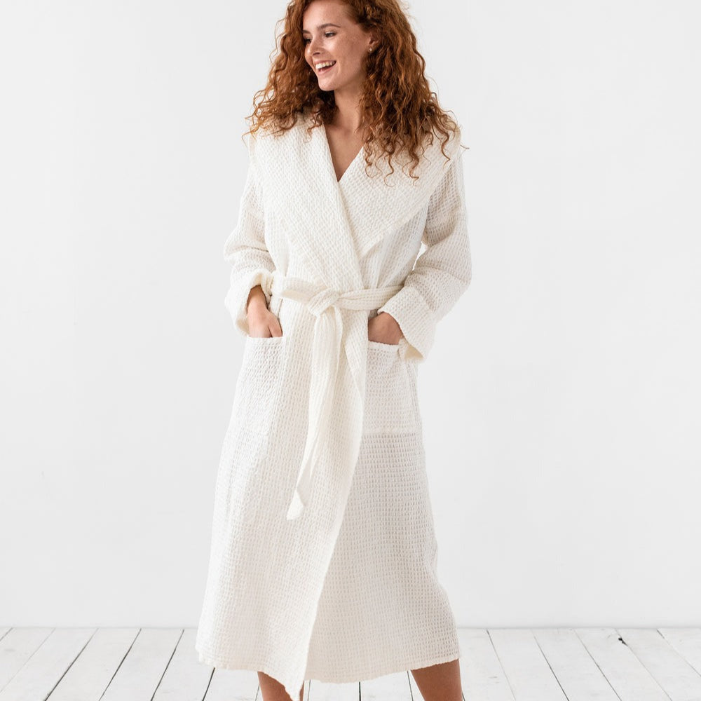 Magic Linen, Peignoir en lin gaufré pour femmes
