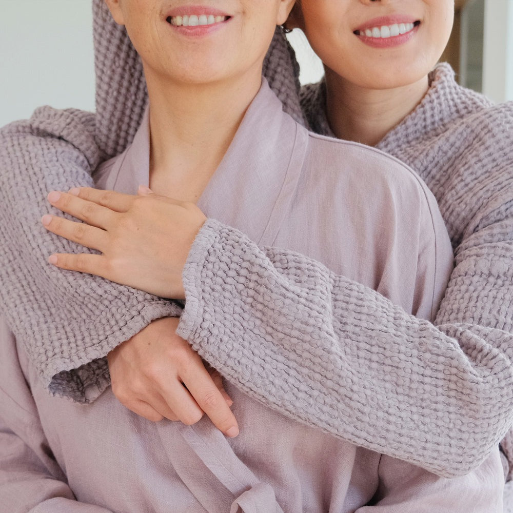 Magic Linen, Peignoir en lin gaufré pour femmes
