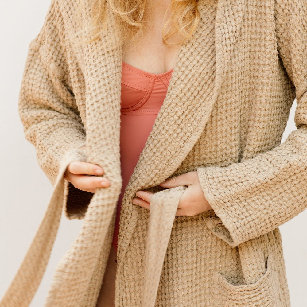 Magic Linen, Peignoir en lin gaufré pour femmes