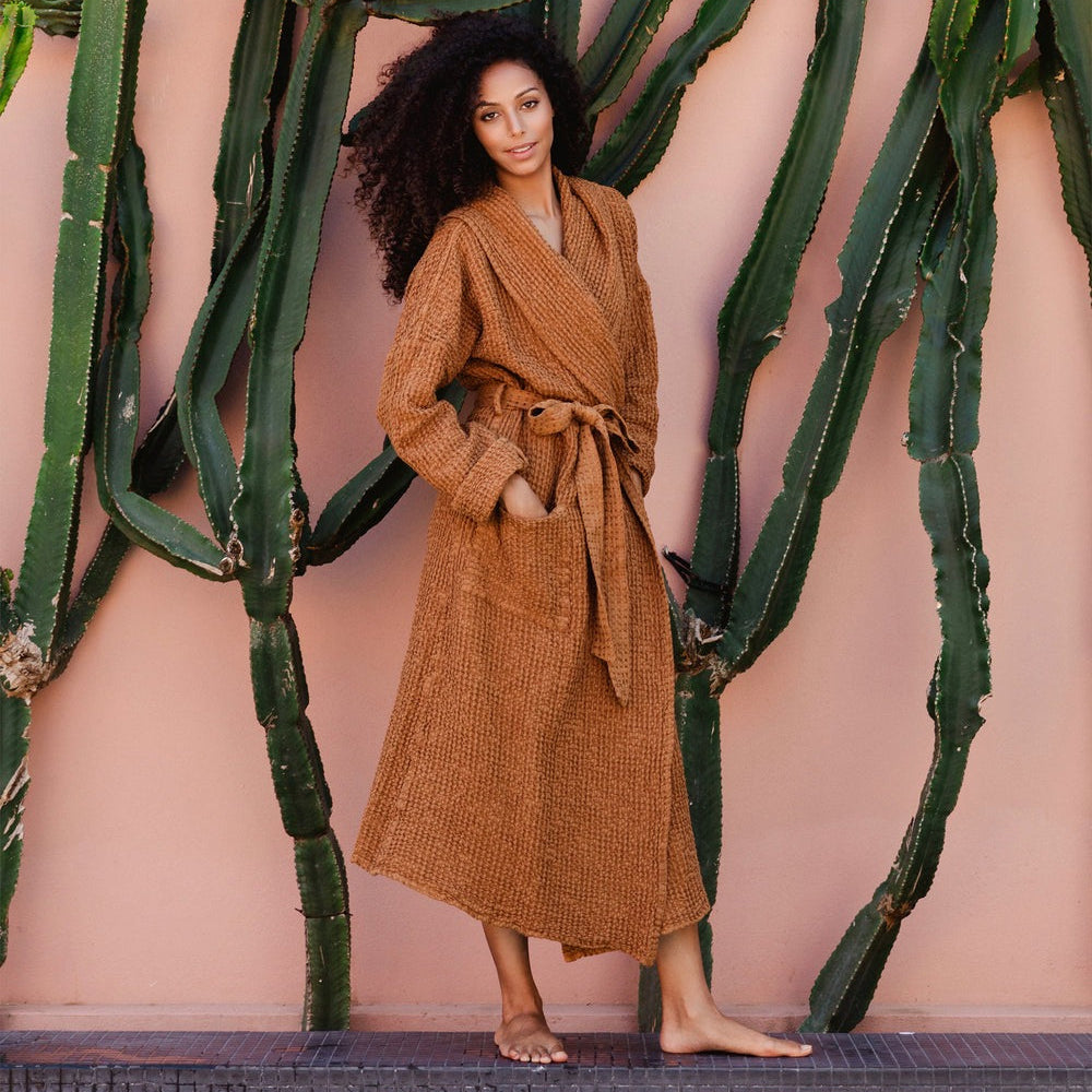 Magic Linen, Peignoir en lin gaufré pour femmes