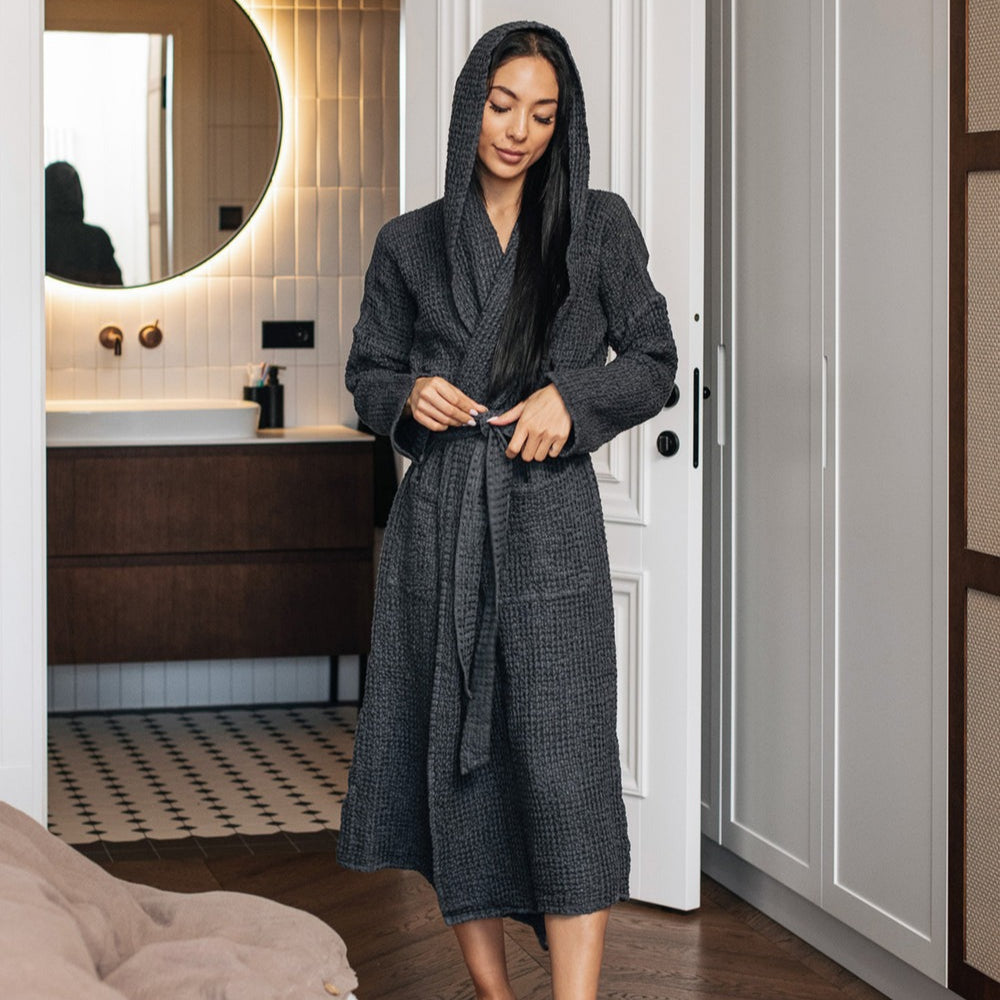Magic Linen, Peignoir en lin gaufré pour femmes