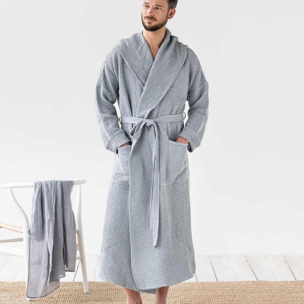Magic Linen, Peignoir en lin gaufré pour hommes