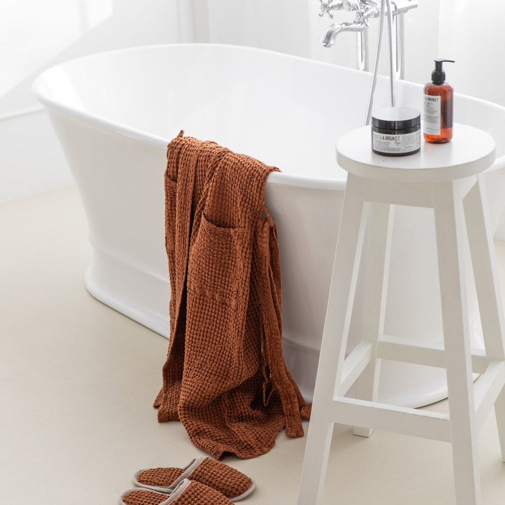 Magic Linen, Peignoir en lin gaufré pour hommes