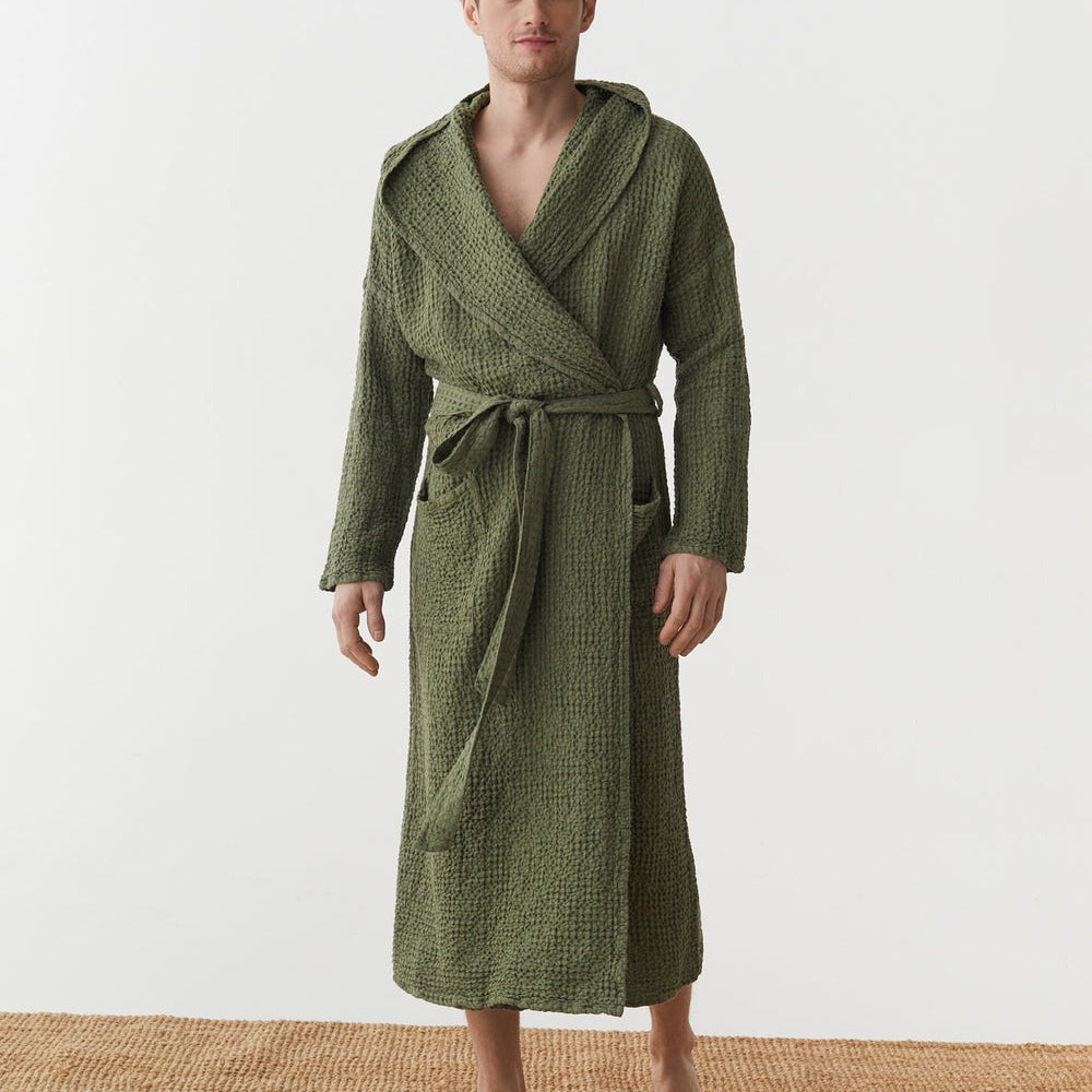 Magic Linen, Peignoir en lin gaufré pour hommes