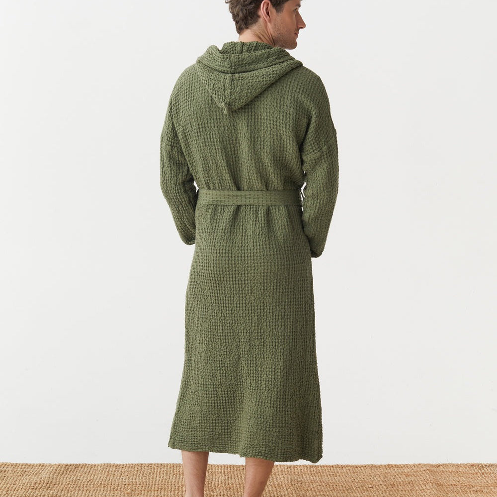 Magic Linen, Peignoir en lin gaufré pour hommes