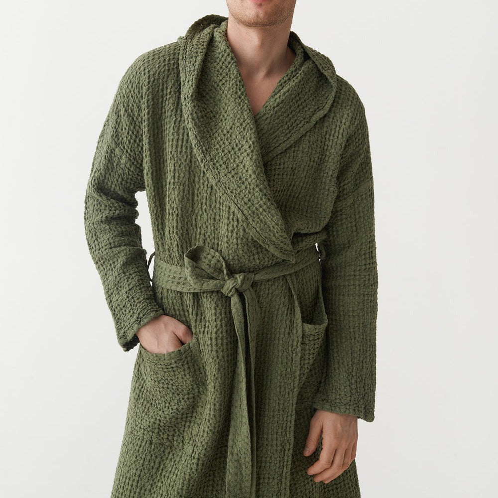 Magic Linen, Peignoir en lin gaufré pour hommes