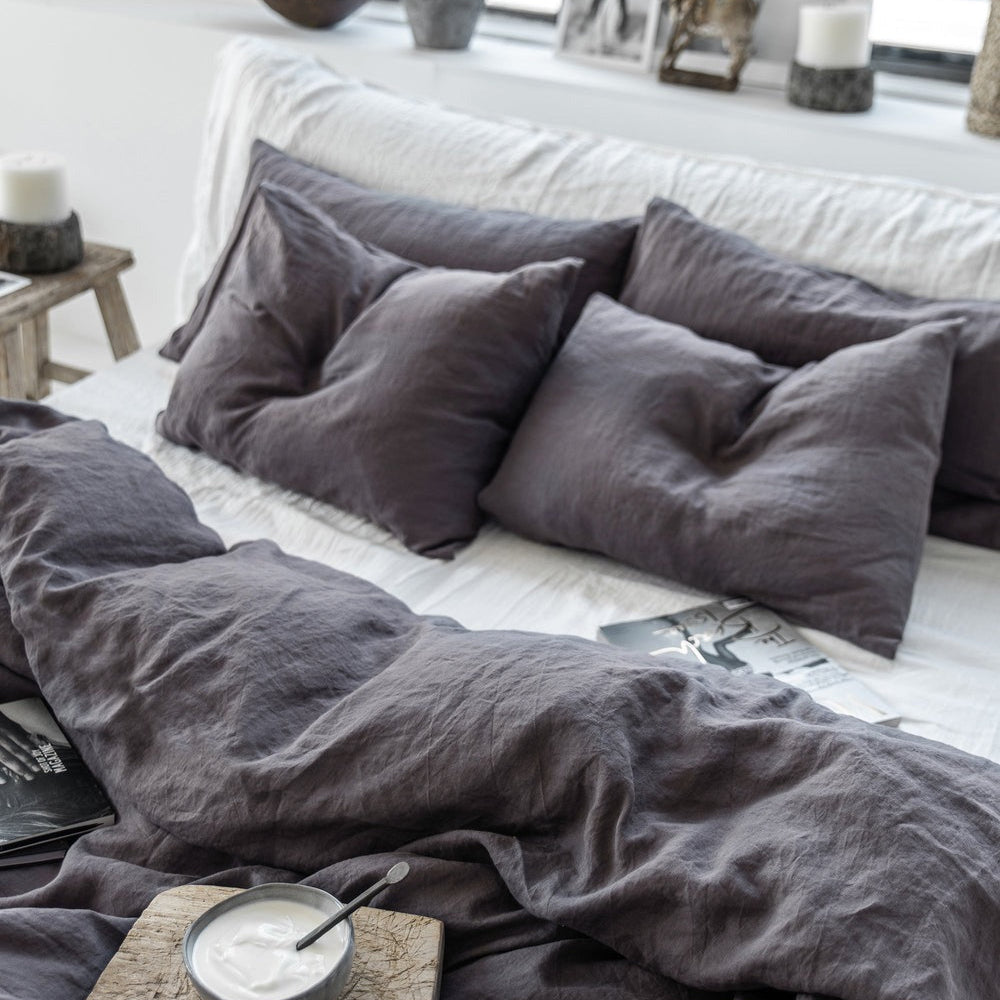 Magic Linen, Taie d'oreiller en lin - Charcoal Gray