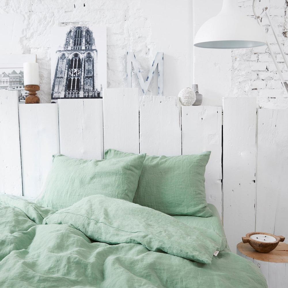 Magic Linen, Taie d'oreiller en lin - Matcha green