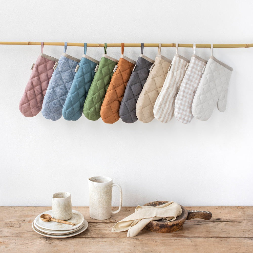 Magic Linen, Gant de cuisine en lin - Rayé Naturel