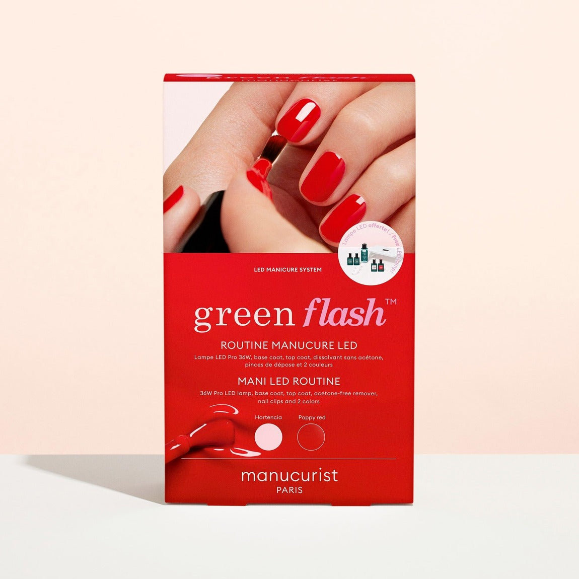 Manucurist, Coffret Pro Green Flash - Hortencia & Poppy Red