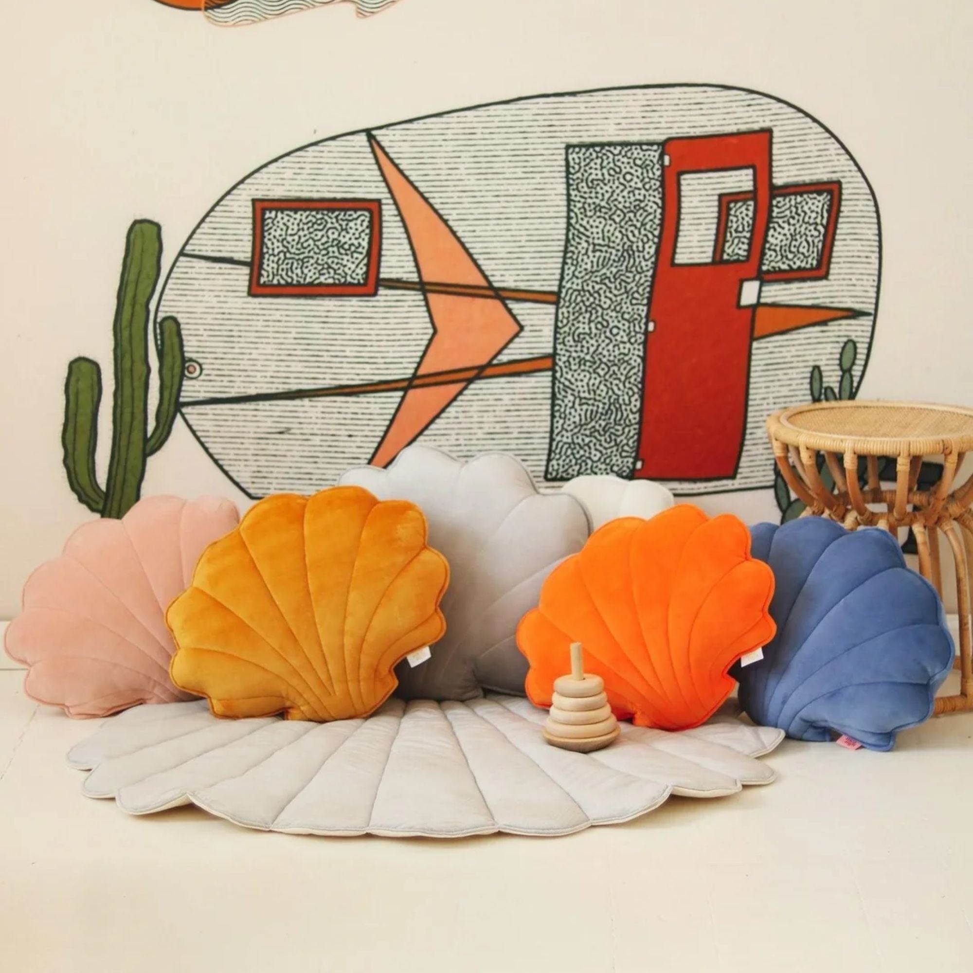 Moi Mili, Coussin coquillage - Abricot