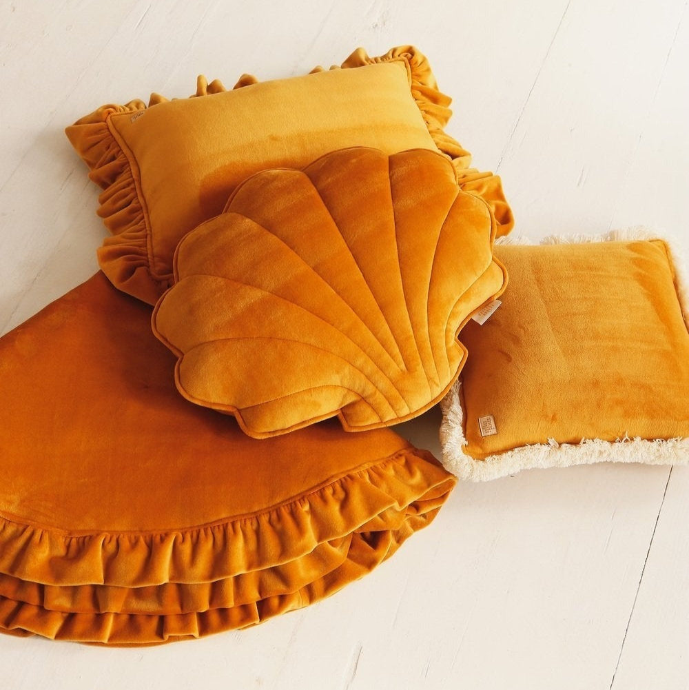 Moi Mili, Coussin coquillage - Moutarde
