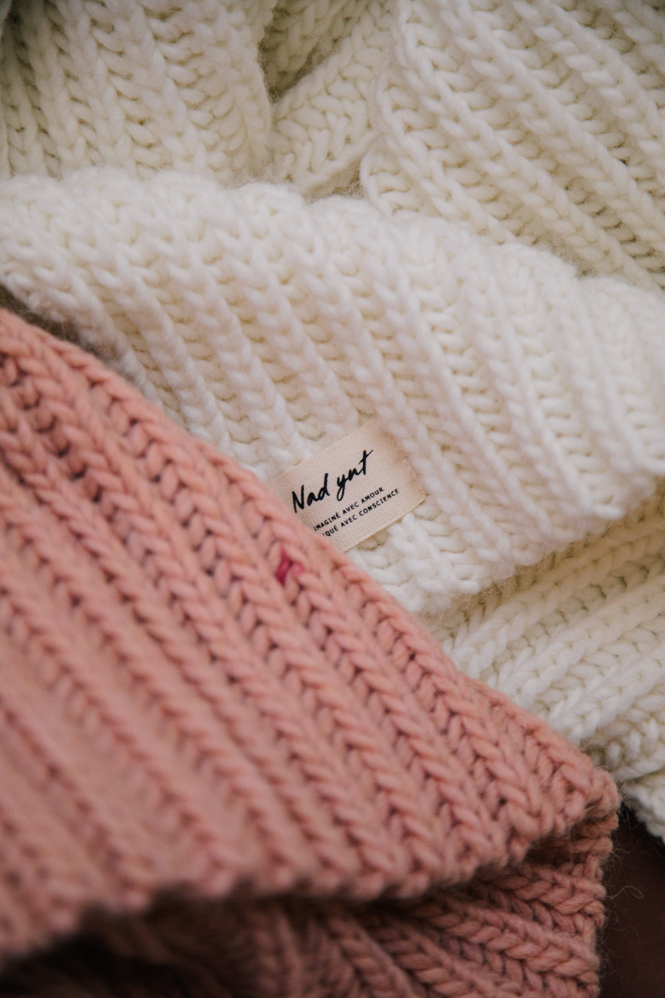 Nad Yut, Plaid en laine tressée - Écru