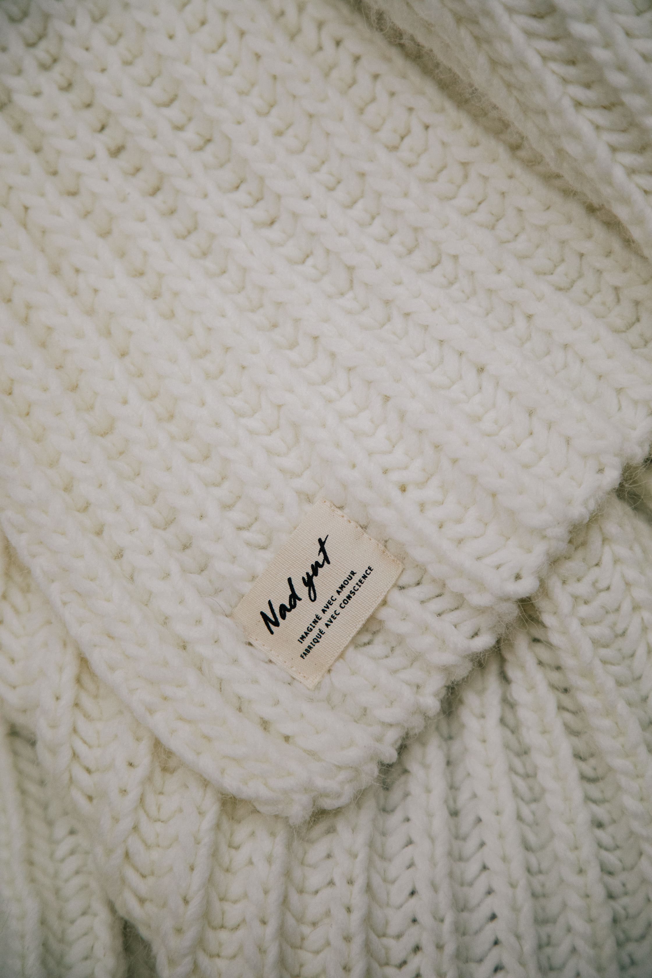 Nad Yut, Plaid en laine tressée - Écru