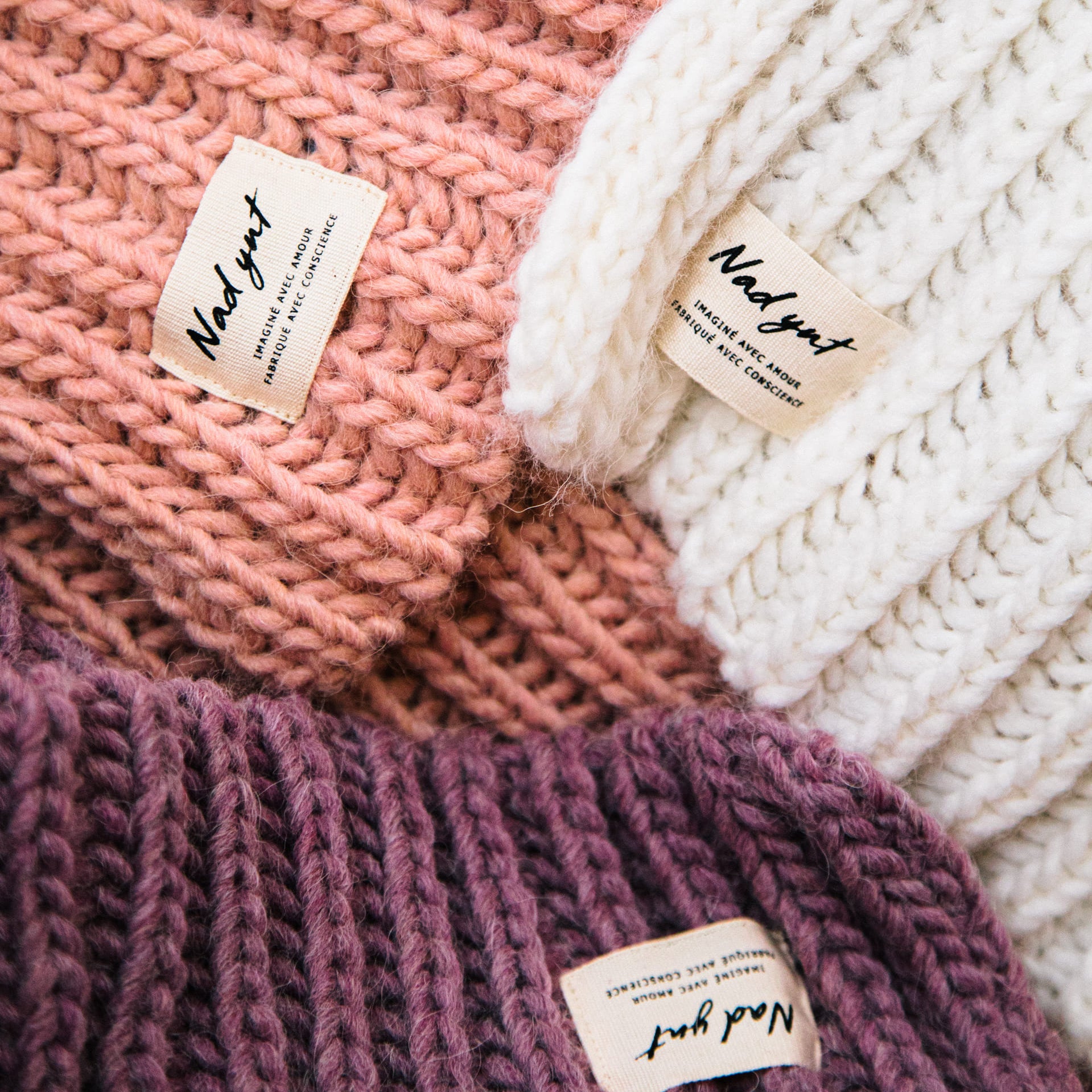 Nad Yut, Plaid en laine tressée - Nude