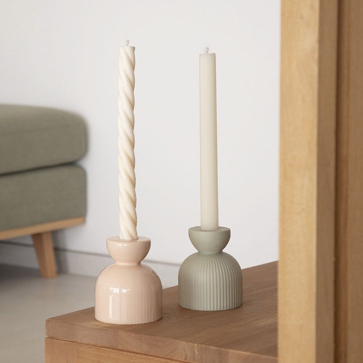 Oustao, Bougeoir en céramique - Lus Poudré