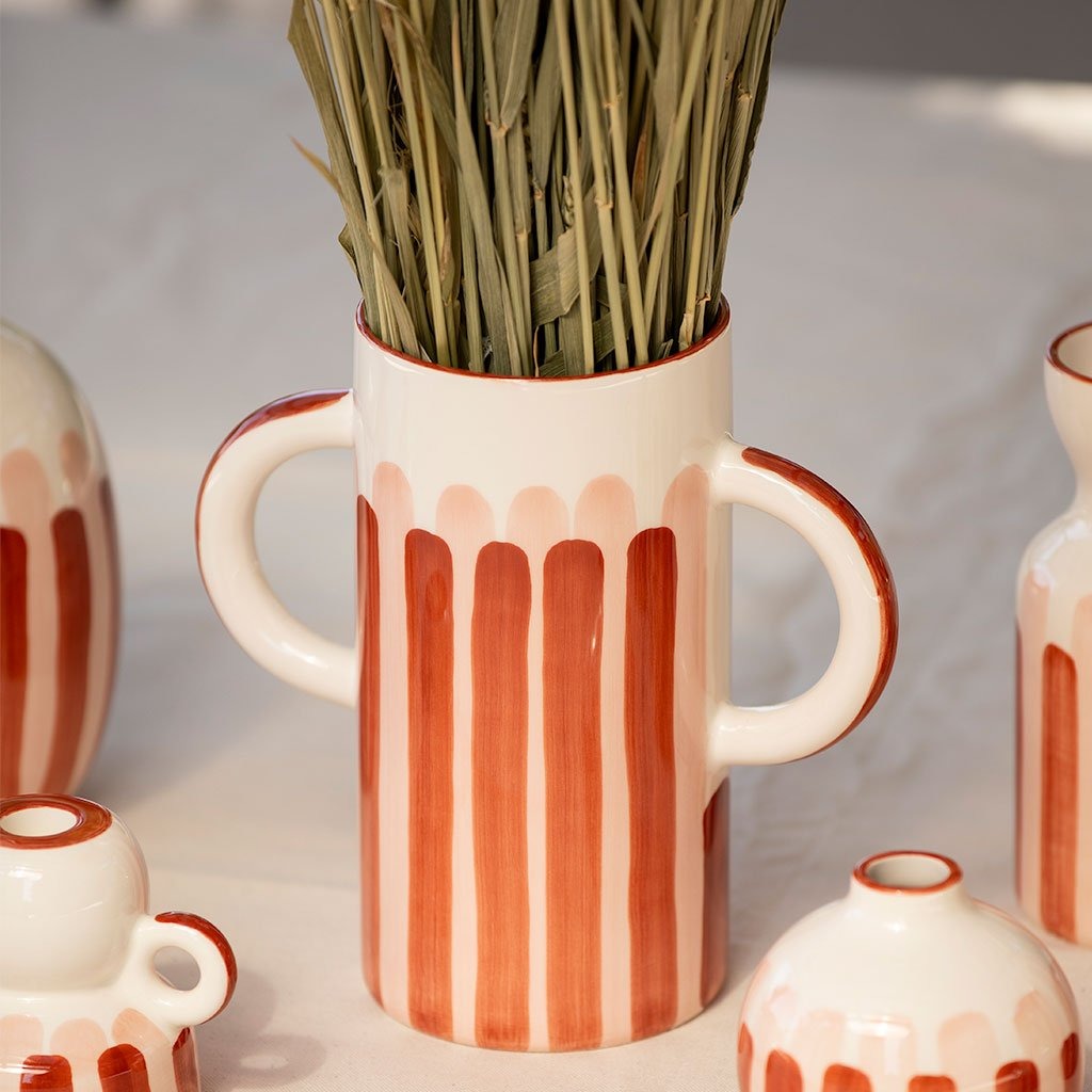 Oustao, Vase avec anses en céramique - Mediterranea Rayures