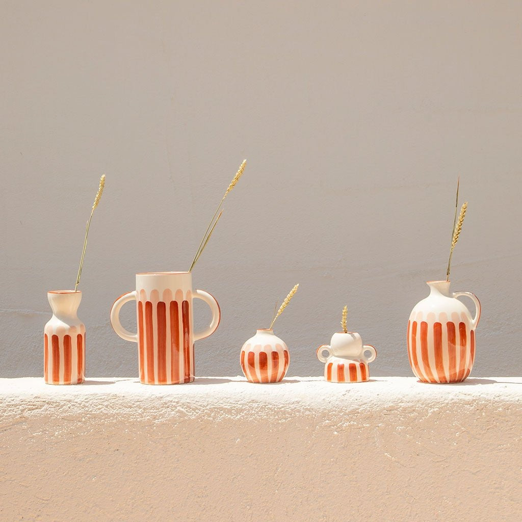 Oustao, Vase avec anses en céramique - Mediterranea Rayures