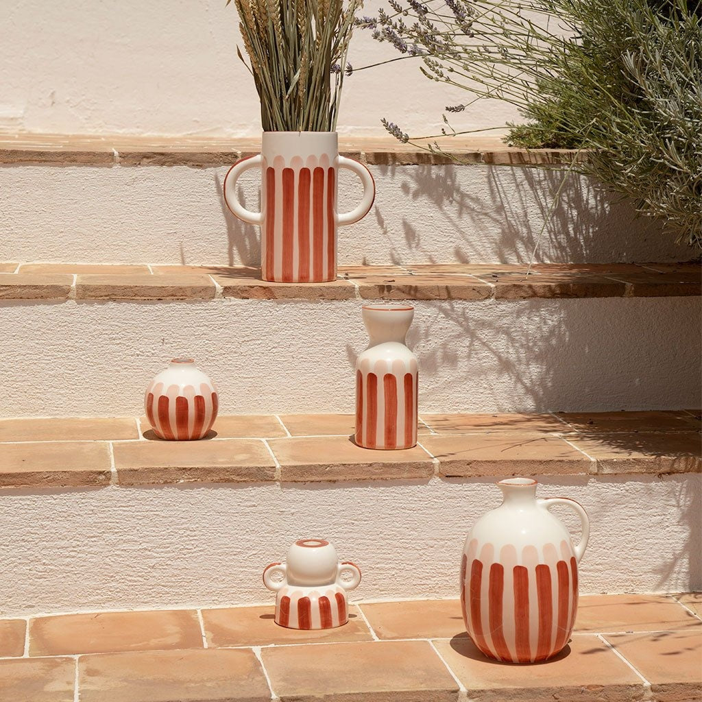 Oustao, Vase avec anses en céramique - Mediterranea Rayures