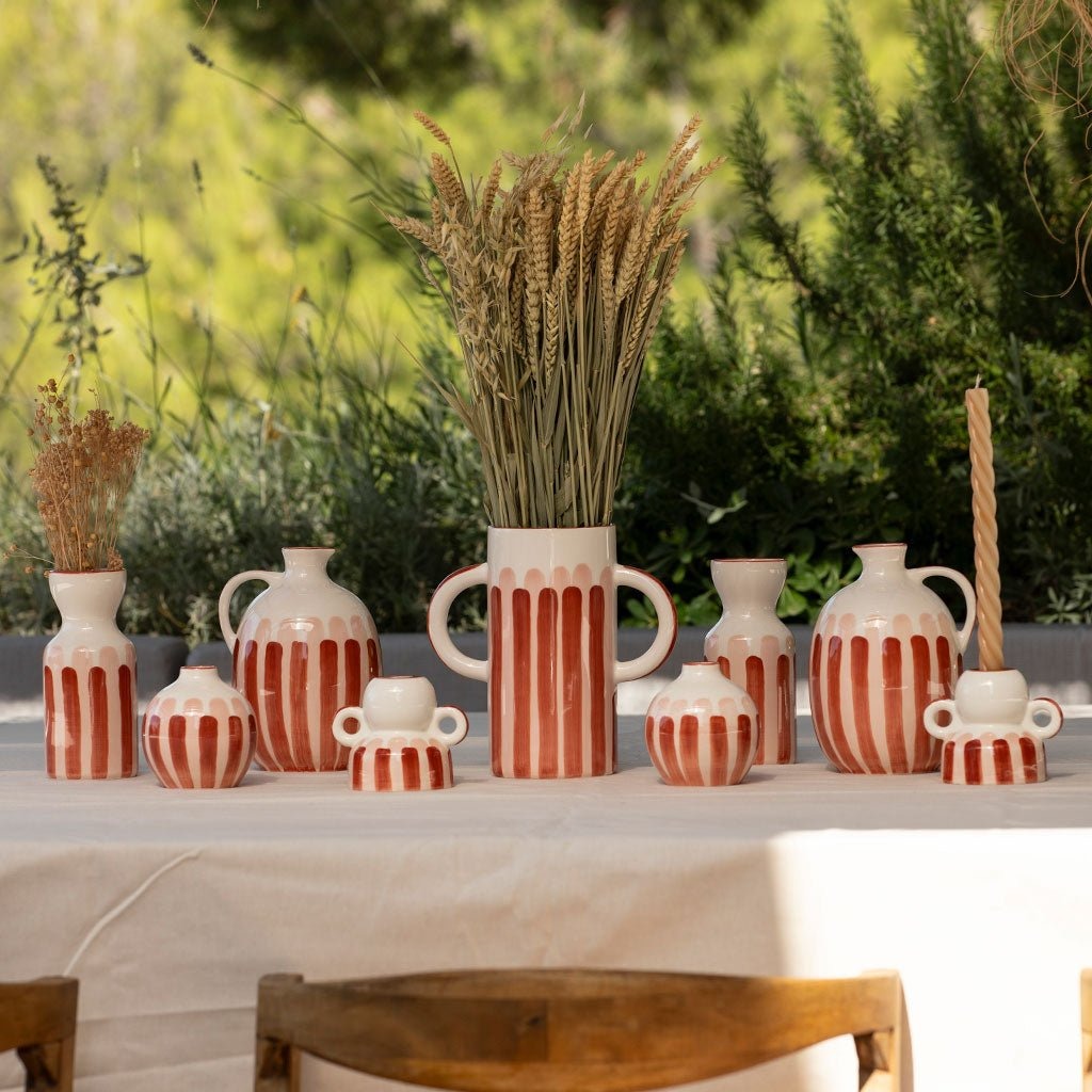 Oustao, Vase avec anses en céramique - Mediterranea Rayures