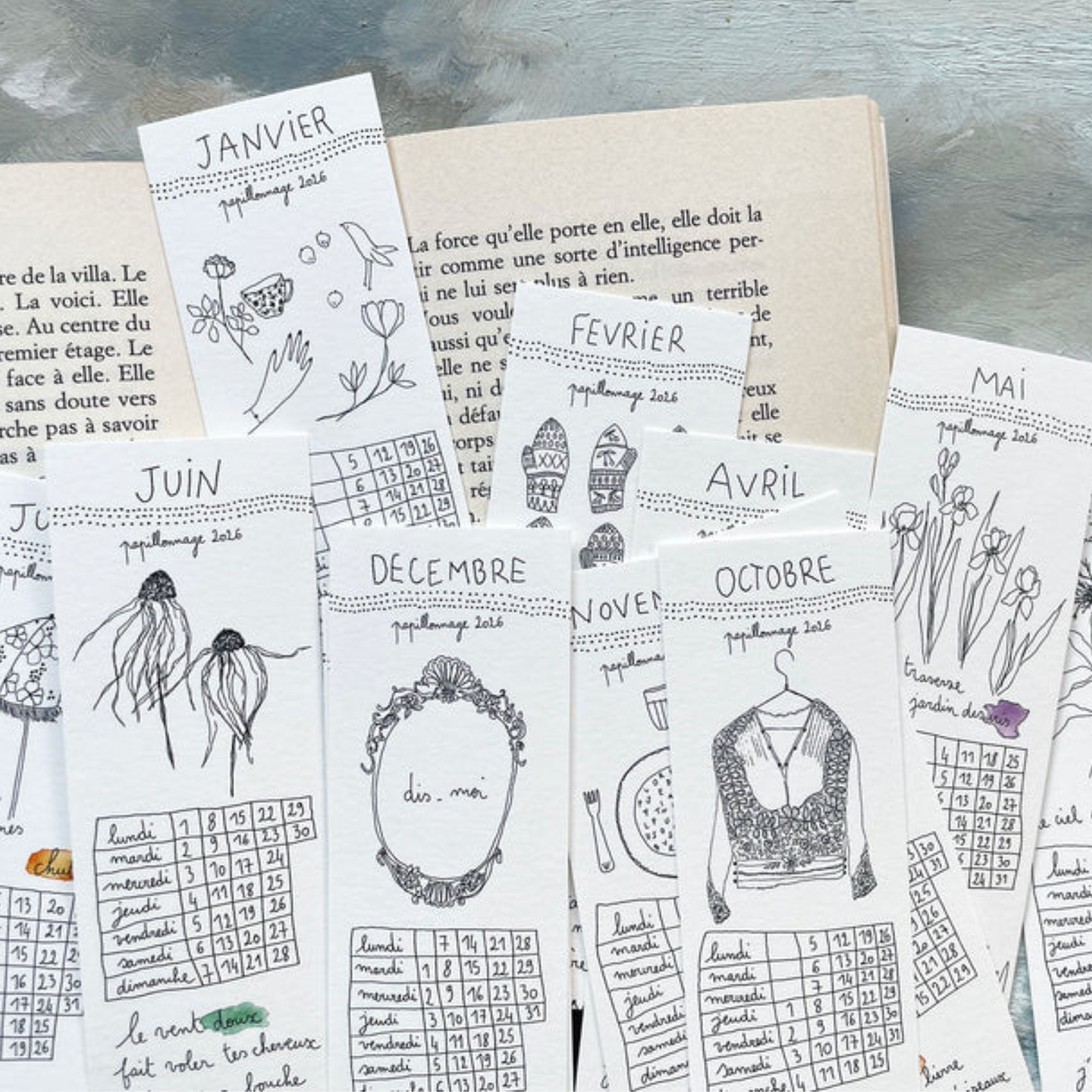 Papillonnage, Calendrier marque-page 2026