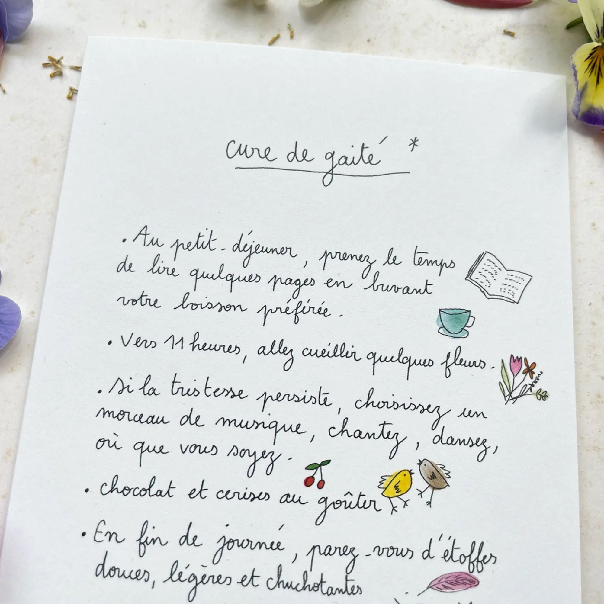 Papillonnage, Carte - Cure de gaité