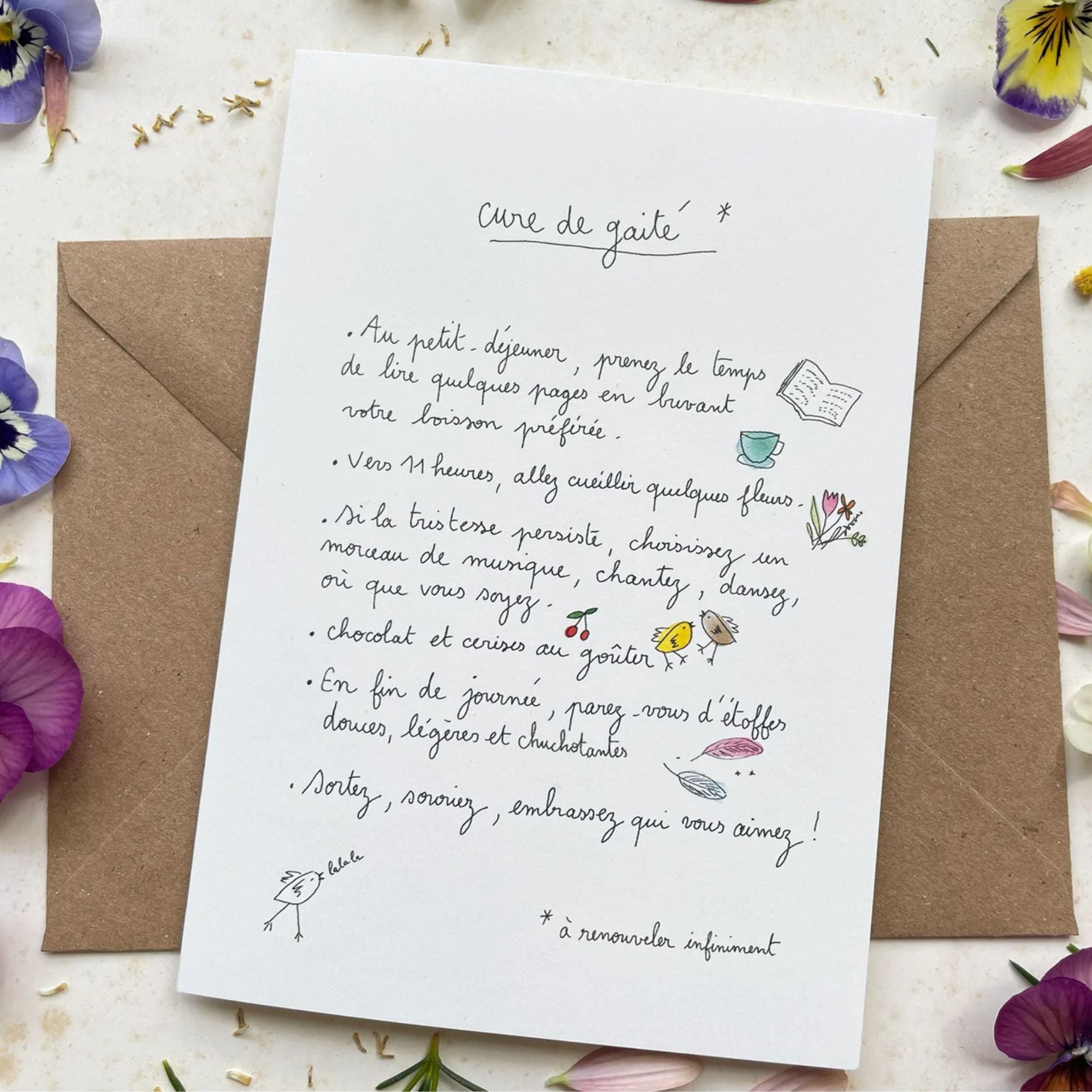 Papillonnage, Carte - Cure de gaité