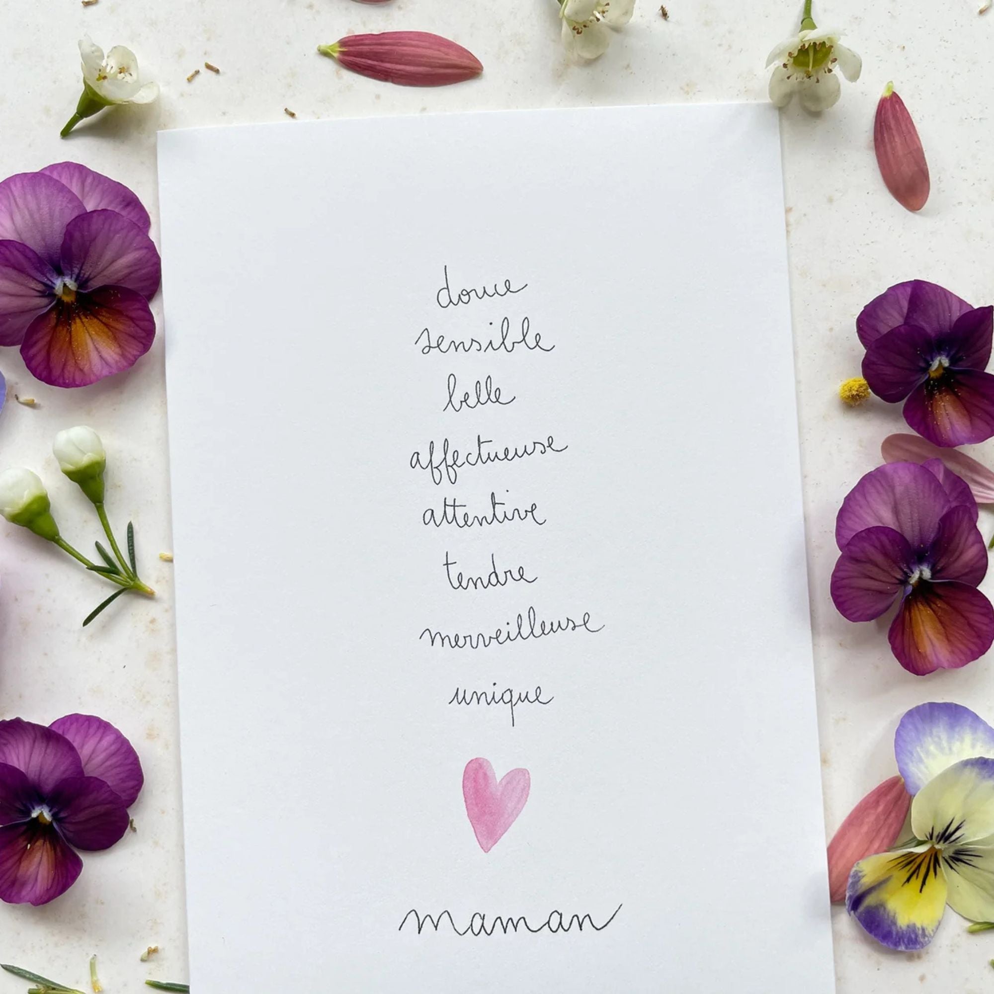 Papillonnage, Carte - Douce Maman