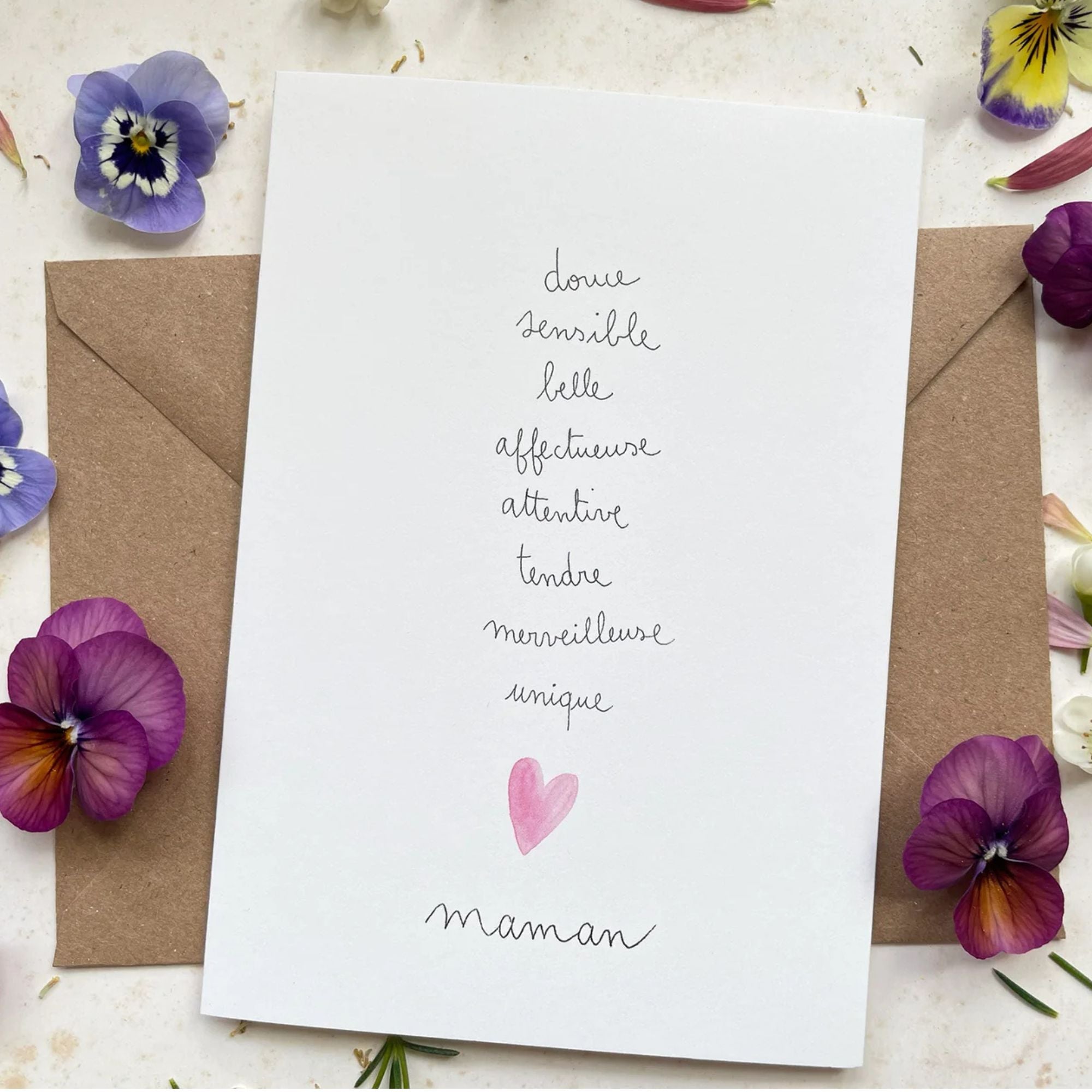 Papillonnage, Carte - Douce Maman