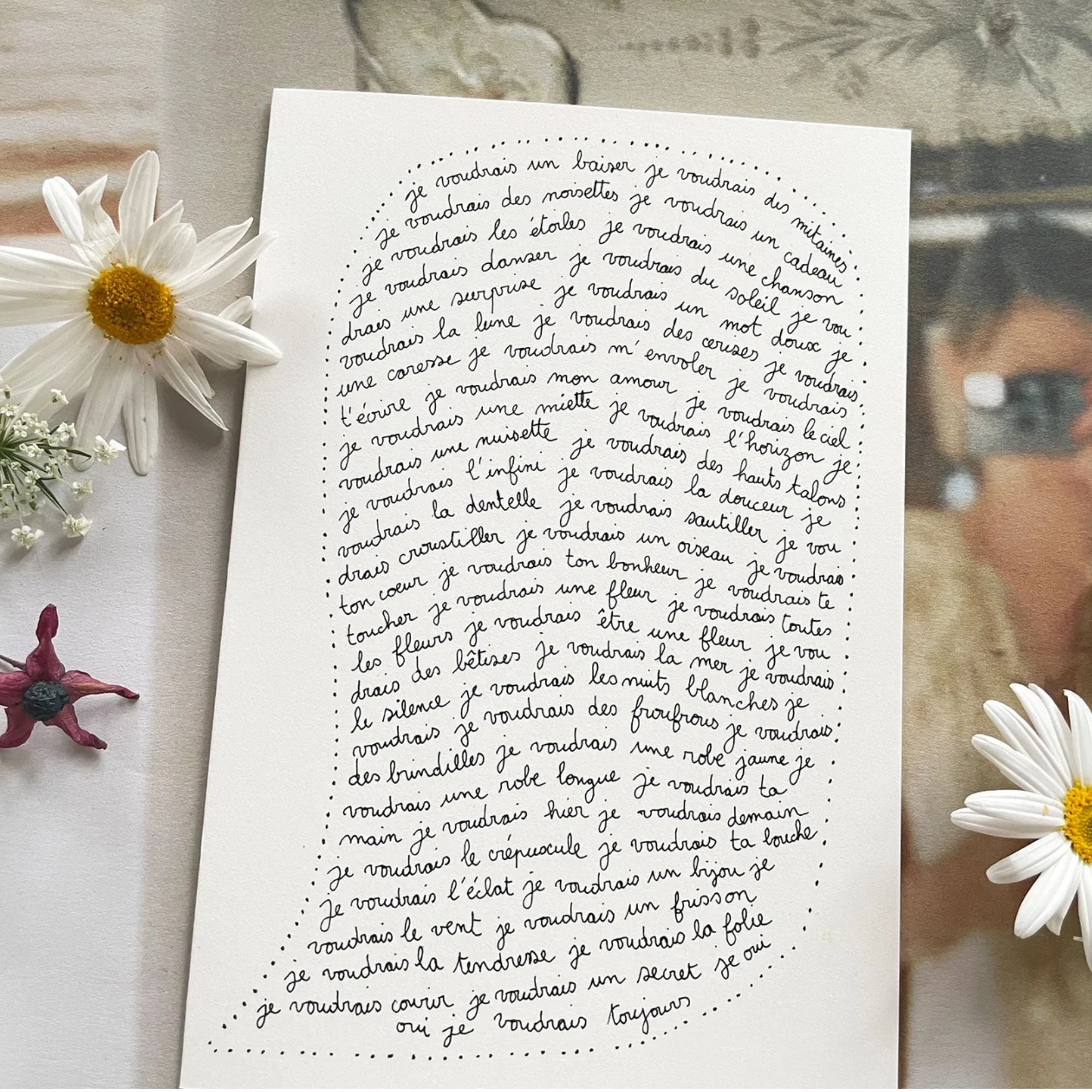 Papillonnage, Carte - Je voudrais toujours