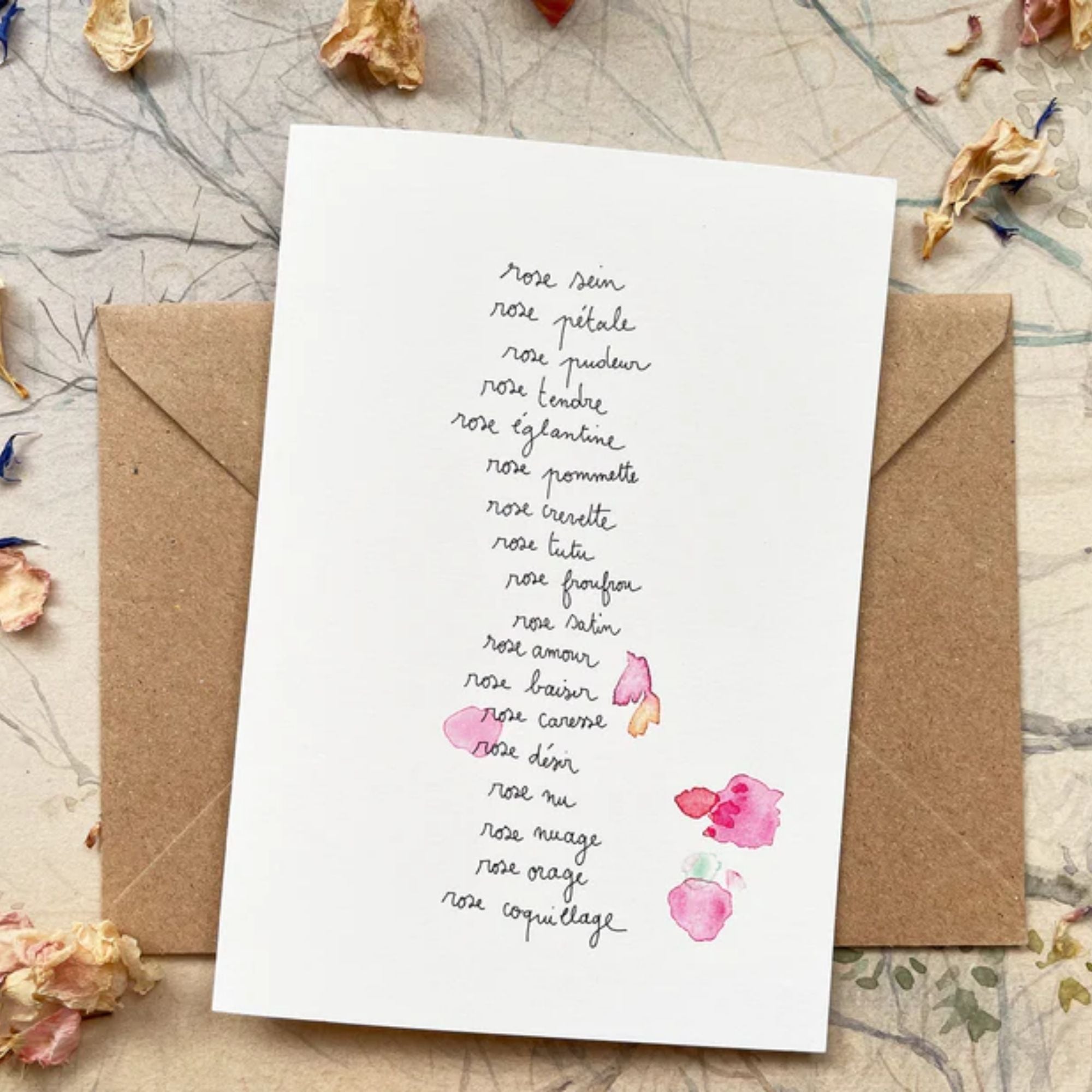 Papillonnage, Carte - Rose