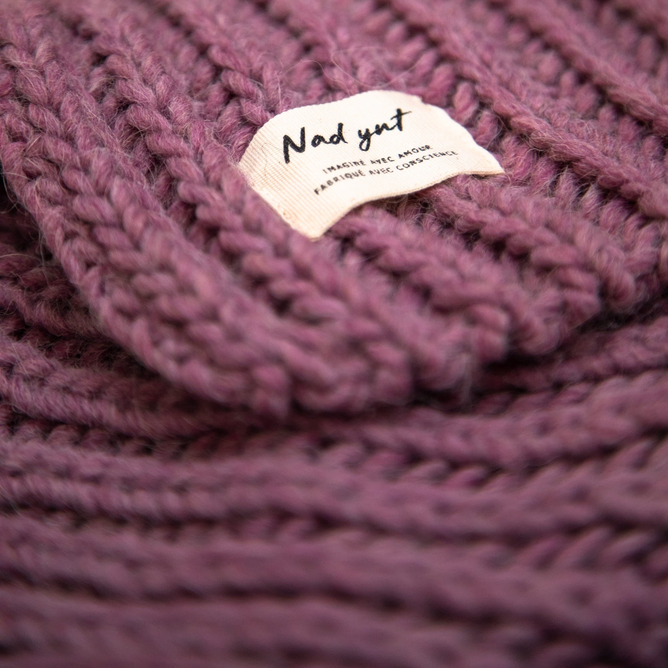 Plaid en laine tressée Nad Yut - Violine