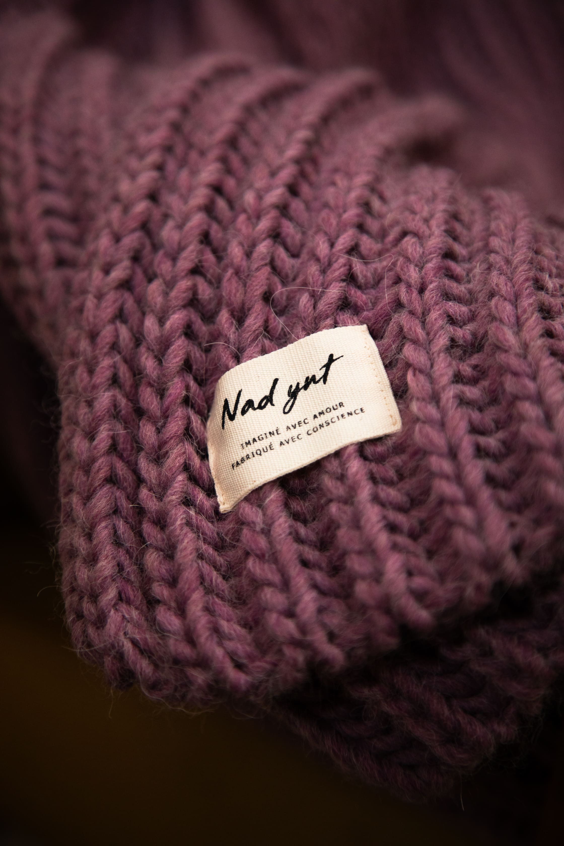 Plaid en laine tressée Nad Yut - Violine